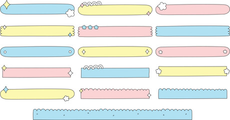 Set of Cute Pastel Decorative Text Banners