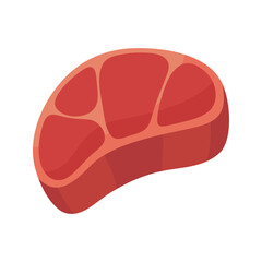 Fresh Raw Steak Illustration on White Background for Culinary and Food Design Projects