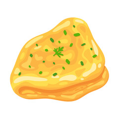 Fluffy Golden Omelette with Fresh Chives on White Background - Perfect Breakfast or Brunch Dish