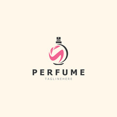 Fototapeta premium Perfume bootle logo design symbol can be used for business and cosmetic perfume shop template