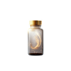 Luminous Supplement Bottle Golden Elixir of Wellness