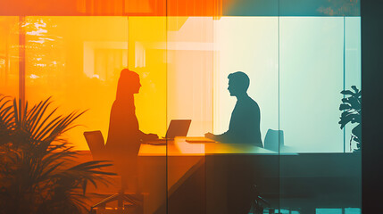 Fototapeta premium Business Collaboration and Teamwork in Modern Office Setting