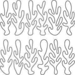 Abstract black line art seaweed pattern design