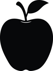 apple fruit minimalist silhouette vector, apple fruit icon