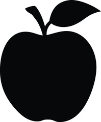 apple fruit minimalist silhouette vector, apple fruit icon