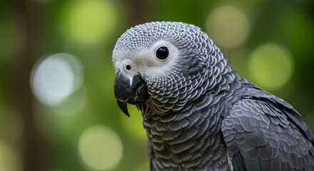 Fototapeta premium Close-up Portrait of an African Grey Parrot