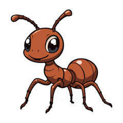 Smiling Ant Cartoon – Whimsical Bug Character Design - Ant Clipart – Cute Cartoon Insect for Kids and Education