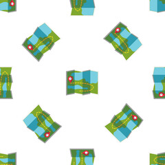 Seamless Pattern of Folded Maps with Route and Destination Pin Marking