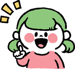 ポイントを教える女の子