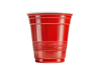 PNG Red plastic cup isolated on white background