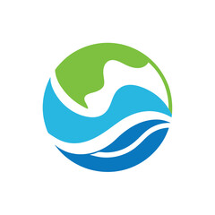 Stylized Earth Icon Logo Template Vector