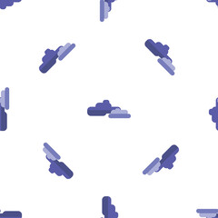 Seamless Pattern of Abstract Cloud Shapes in Purple and Blue Hues on White