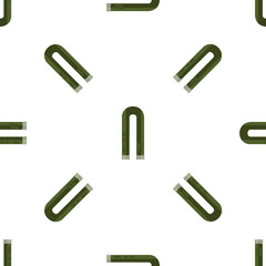 Seamless Pattern of Green Knitted Scarf on White Background for Textile Print
