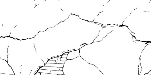 Crack Texture. The cracks concrete texture white and black. Cracked earth. Cracks background, cracks texture, grunge background. Cracks in a wall background.Structure of cracking.
