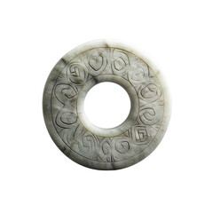 Ancient Chinese Jade Bi Disc with Intricate Carvings