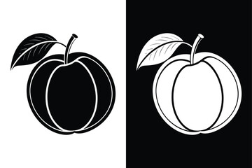 Apricot Icon Design. Minimalist Vector for Dessert and Beverage Branding