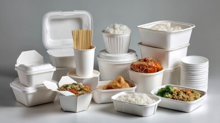 Variety of Takeout Containers and Disposable Food Packaging Options
