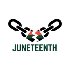 Juneteenth broken chain symbolizing freedom and liberation