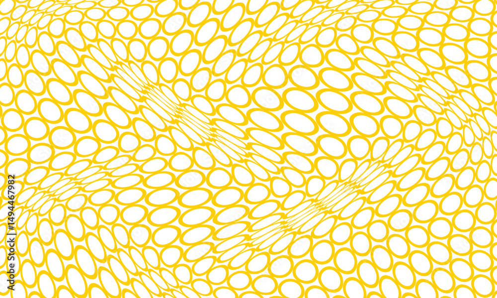 Aufkleber abstract yellow outline circular dot wave pattern.