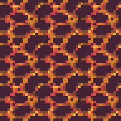 Lava seamless pattern, fire ground textures, vector illustration, abstract seamless tiles pixel art style background. 8-bit. Design for web, stickers, logo and mobile app.