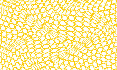 abstract yellow outline circular dot wave pattern.