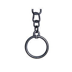 Black Metal Ring and Chain Strength, Connection, and Security Concept