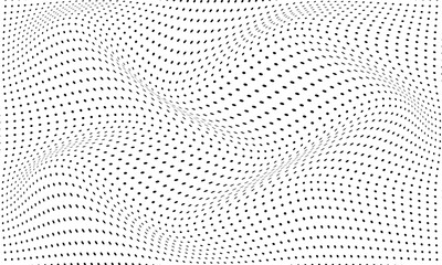 abstract black polka dot grid wave pattern.