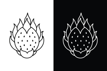 Dragon Fruit Outline Icon. Modern Minimal Design for Branding