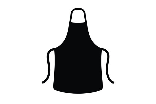 Apron silhouette vector, Silhouette of kitchen apron vector illustration, Apron icon vector