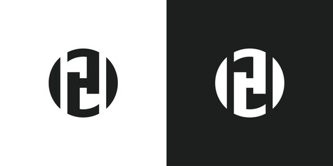 Letter H2 or 2H with Circle Logo Design