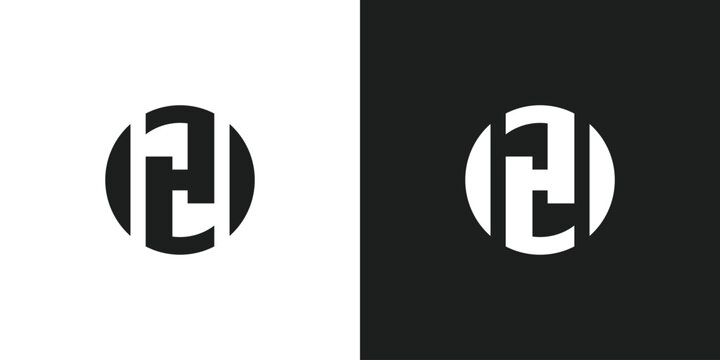 Letter H2 or 2H with Circle Logo Design