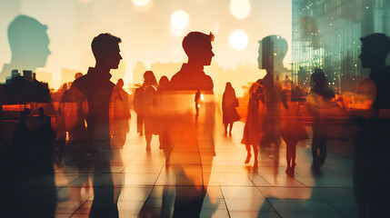 Dynamic Business Conversations: Silhouettes of Collaboration and Teamwork in Modern Office Spaces