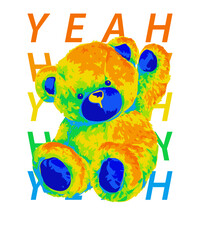 3d teddy bear with abc letters