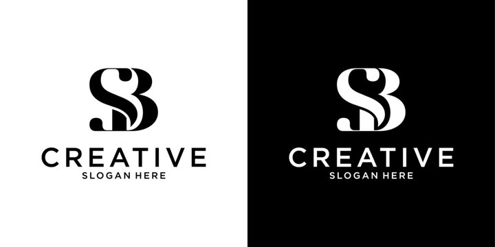 SB or BS initial letter logo design vector