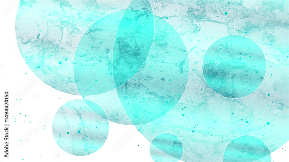 Poster blue circles and particles abstract tech grunge background