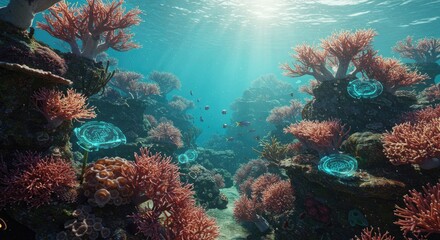 Underwater coral reef scene