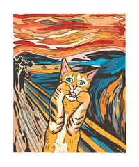 cat in zoo with smile