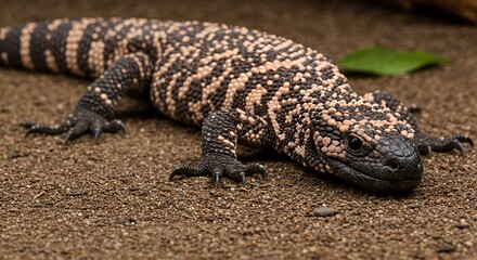 Fototapeta premium Close-up of a Gila Monster on the Ground