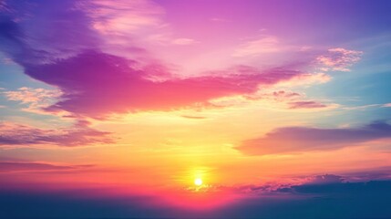 Fototapeta premium Vibrant sunset over the ocean, a breathtaking view.