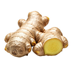 Fototapeta premium Discover the Aromatic Wonders of Fresh Ginger A Close-Up Look