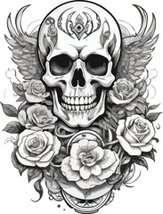 skull with wings Tattoo
