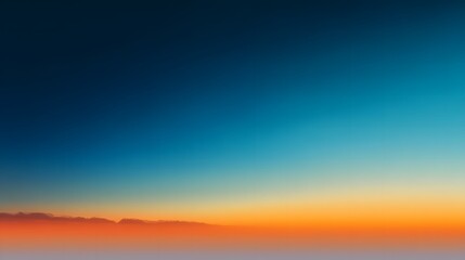 Obraz premium Vibrant abstract gradient sky with seamless transition between vivid blue and warm orange tones, captured with soft atmospheric glow and minimal cloud texture, evoking calm and natural harmony