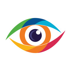 Abstract Colorful Eye Logo Representing Creative Art