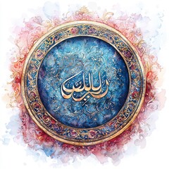 Intricate Islamic Style Art with Calligraphy and Colorful Patterns
