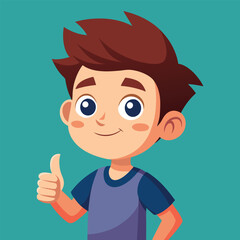 Showing a Thumbs Up Gesture Signifying Approval or Agreement 