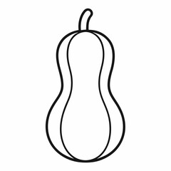 Butternut Squash outline icon on white background