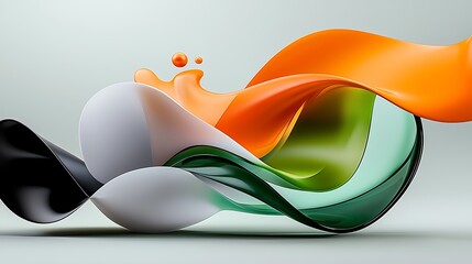 there is an orange, white and green liquid pouring out of a black object