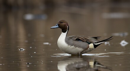 Northern Pintail Duck in Tranquil Waters