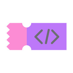 Coupon Code  Vector Flat Icon Design