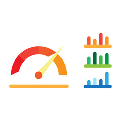Performance Dashboard  Vector Flat Icon Design